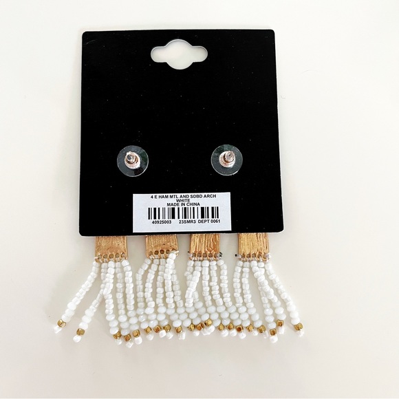 NEW Torrid Gold Beaded Arch Statement EarringS - Picture 3 of 5